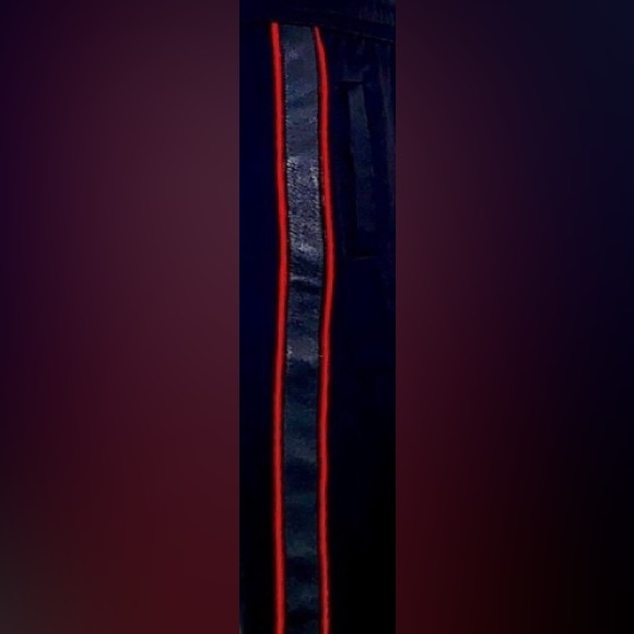 - New 🆕 AMIRI wide high waisted EXTRA LONG DRAWSTRING LEATHER stripe BLACK… - Picture 13 of 13